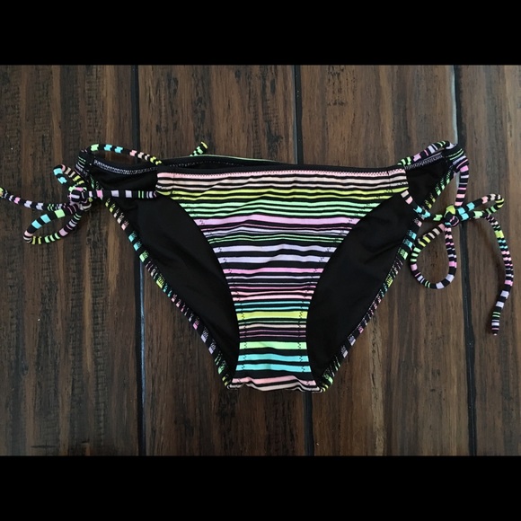 Victoria Secret Bikini Bottoms - neon stripes - Picture 1 of 3